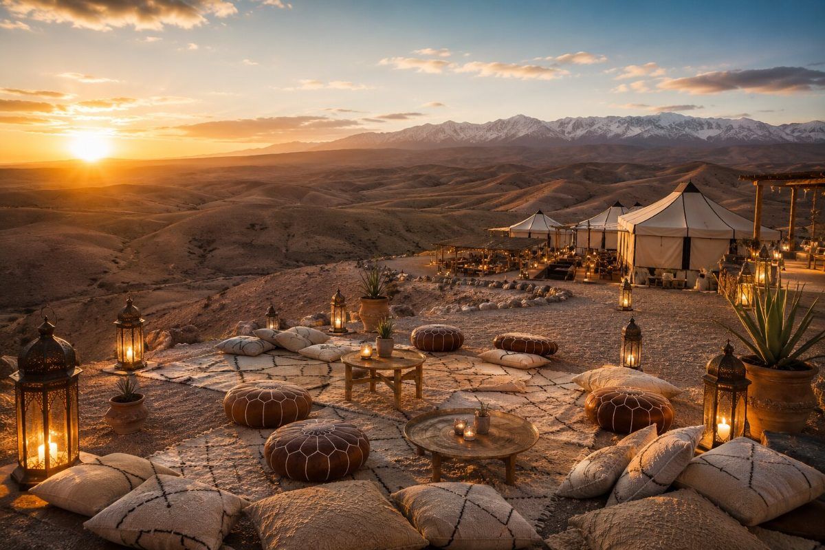 Atardecer en el desierto de Agafay