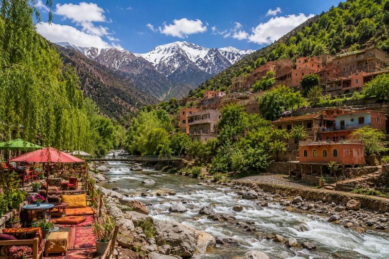 Riverside cafés and snow-capped peaks in the Ourika Valley