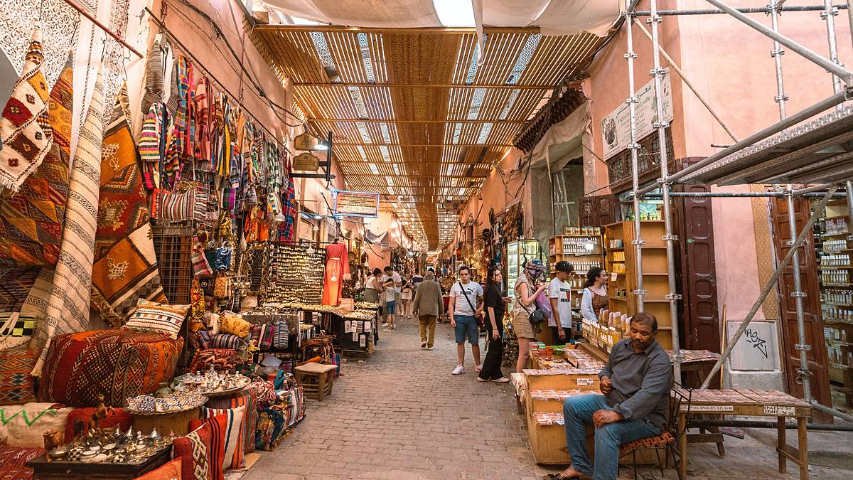 Souk street in the Marrakech medina